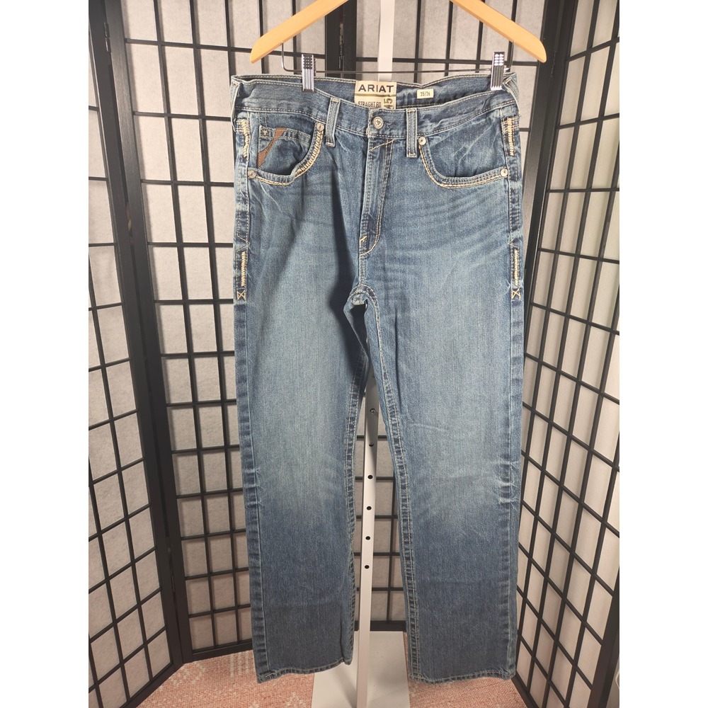 Ariat M5 Straight Fit Straight Leg Jeans Mens 35x36 Medium Wash Denim Western